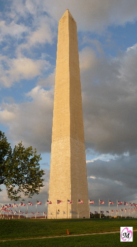 picture of sun on washington monument after day of rappelling
